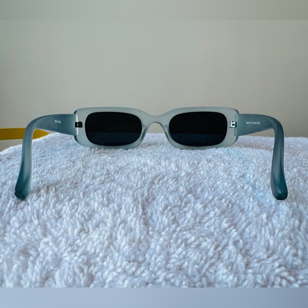 Men’s / Unisex ➡️ Two Rectangular Sunglasses - Black & Light Blue - Picture 3 of 10